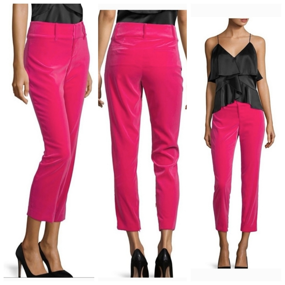 alice + olivia  slim velvet ankle pants Size 6